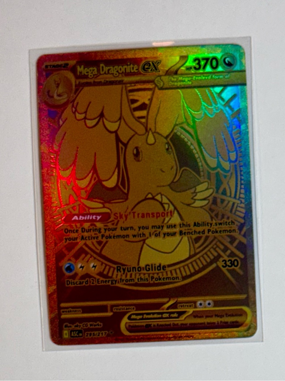 Mega Dragonite EX 295/217 GOLD MEGA HYPER RARE POKEMON Fan Art DIY Custom Card